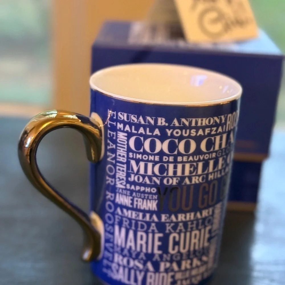 Hallmark 4 1/2” Blue & Gold Inspirational “You Go Girl”Mug